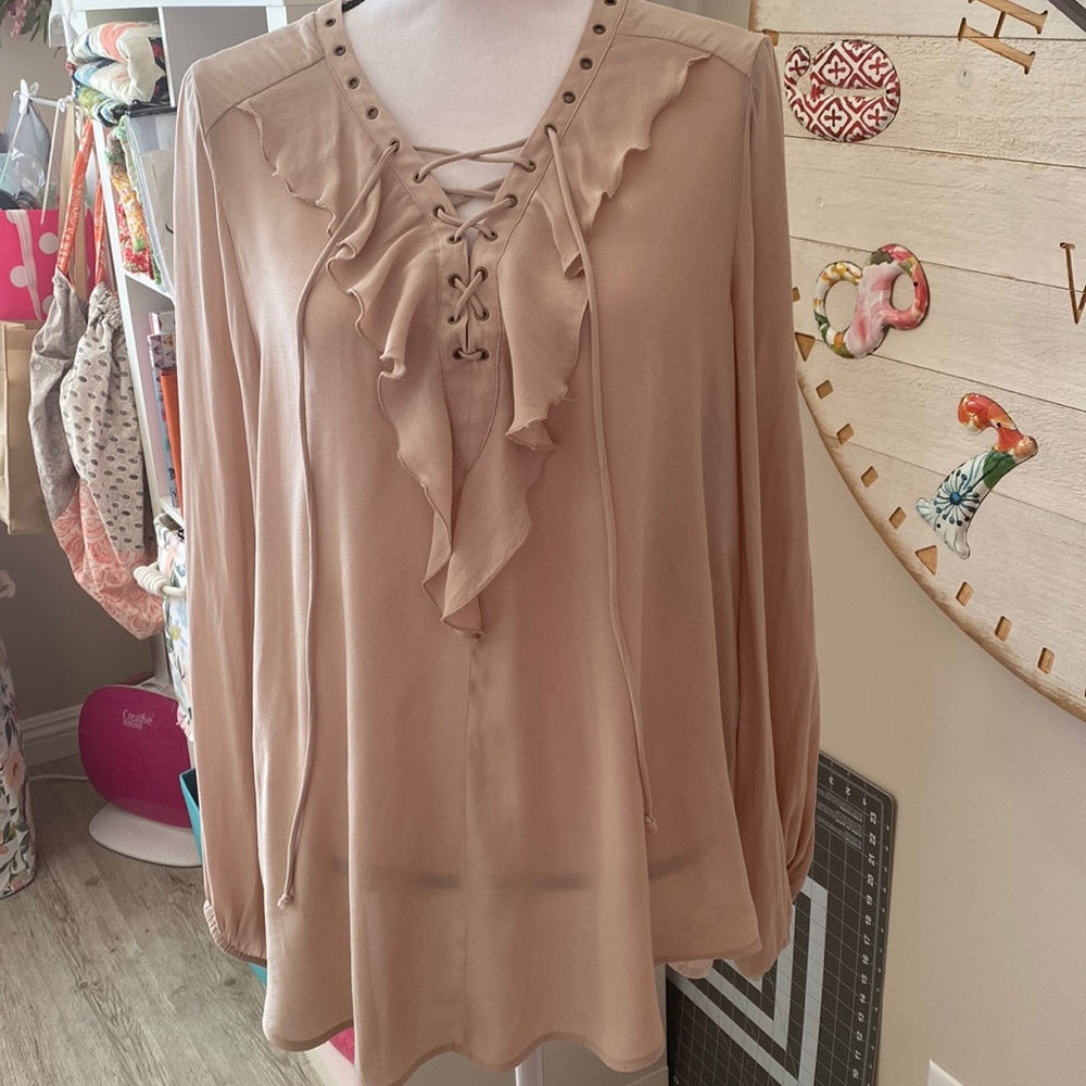 Lace up blouse